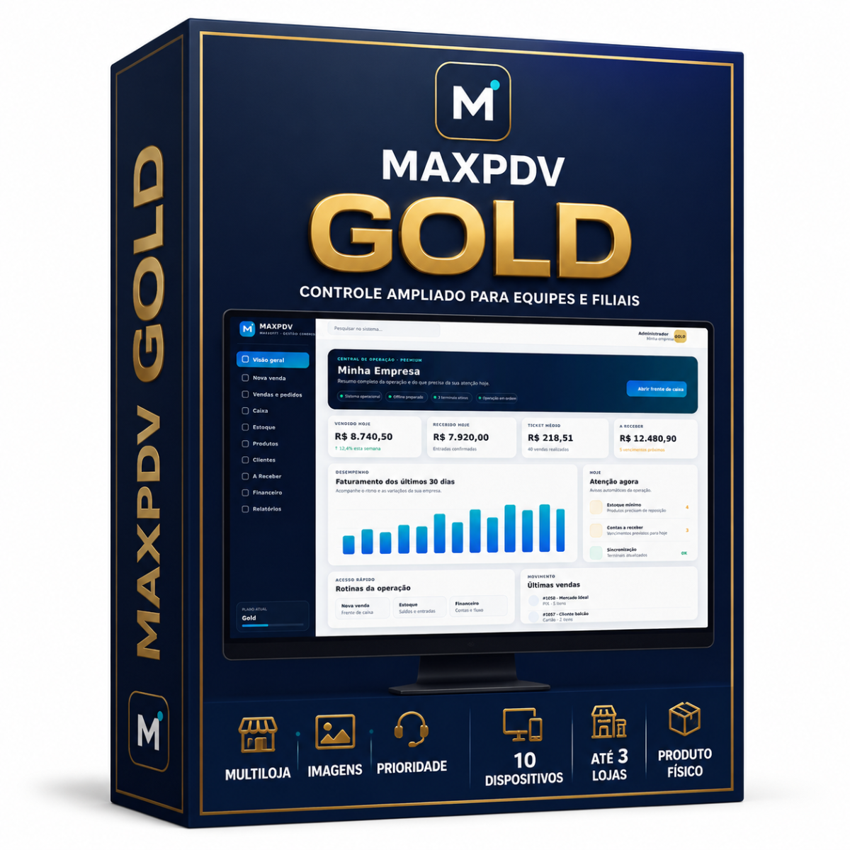 Embalagem do plano Gold MAXPDV
