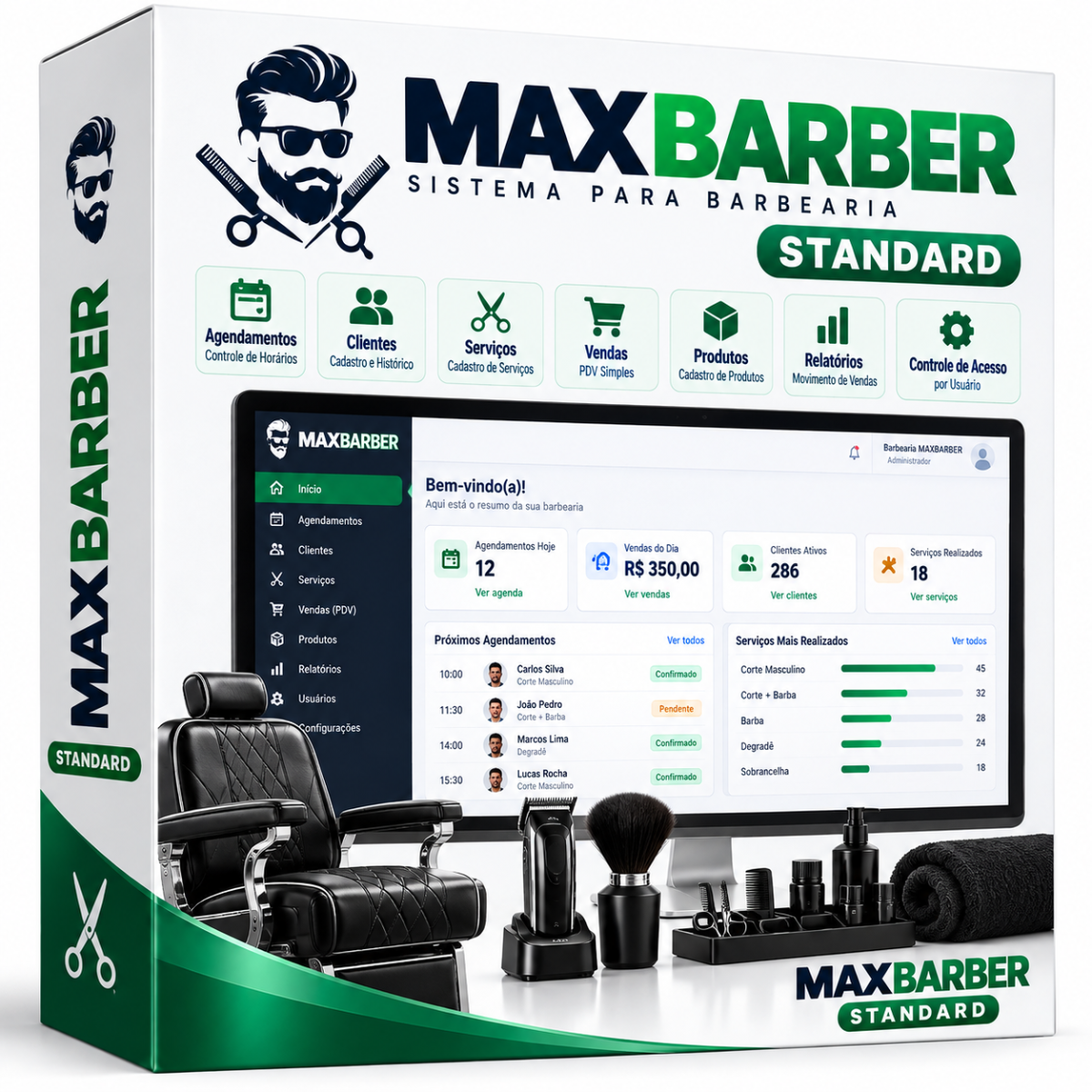 MAXBARBER Standard — sistema de gestão MAXSOFT