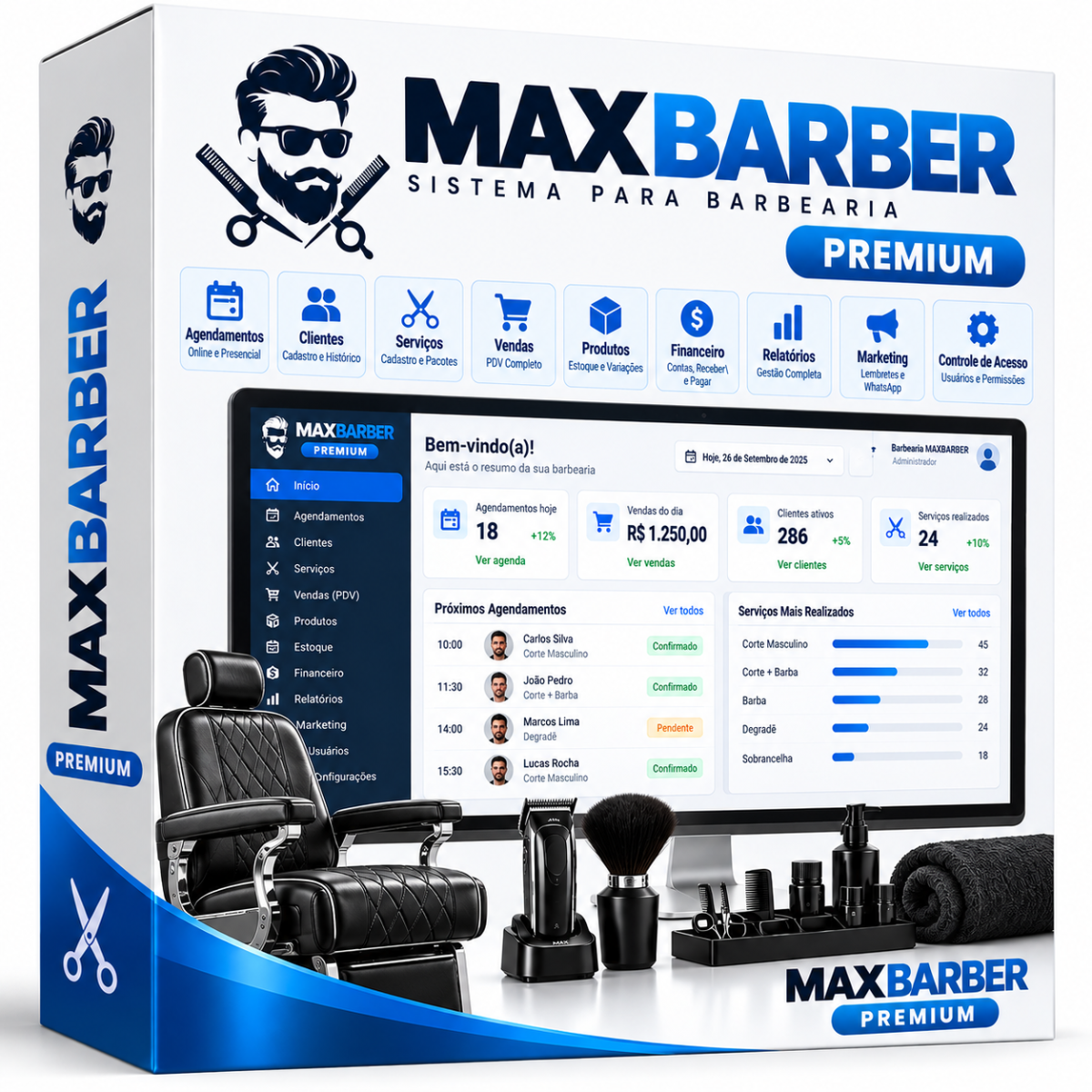 MAXBARBER Premium — sistema de gestão MAXSOFT